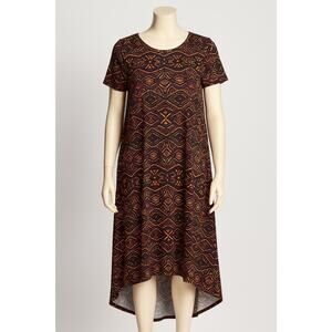LuLaRoe Carly Dress Women’s Small S Geometric Tribal Print High Low Hem